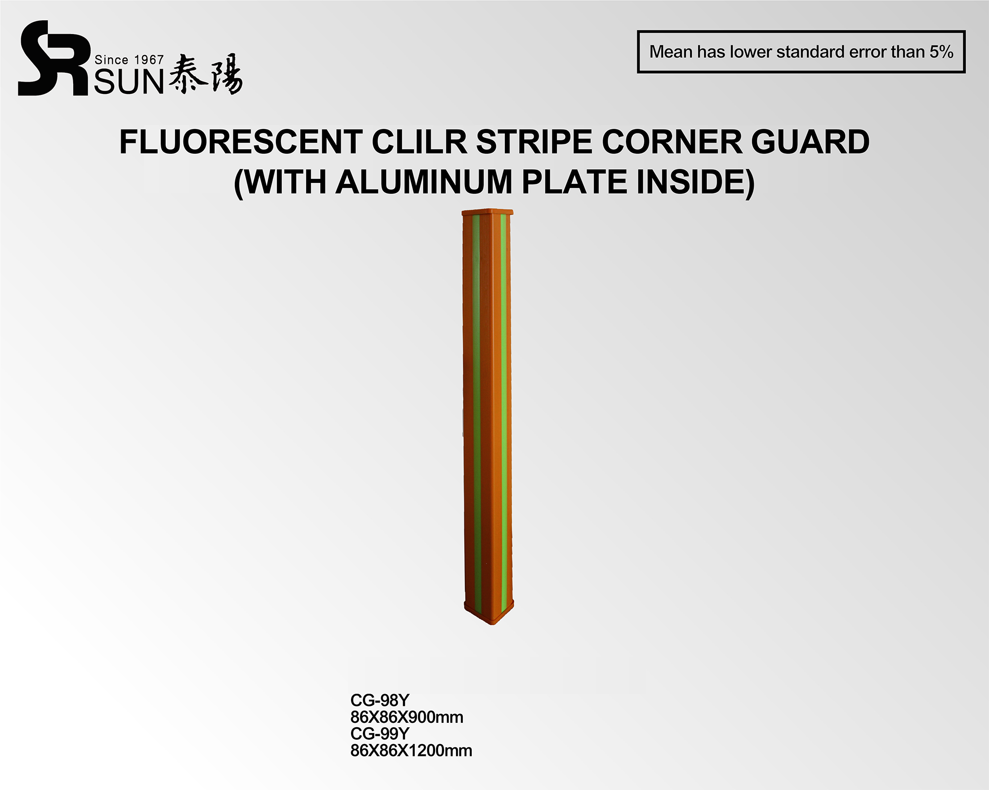 Florescent Color Stripe Corner Guard(With aluminum plate inside)(CG-98Y)