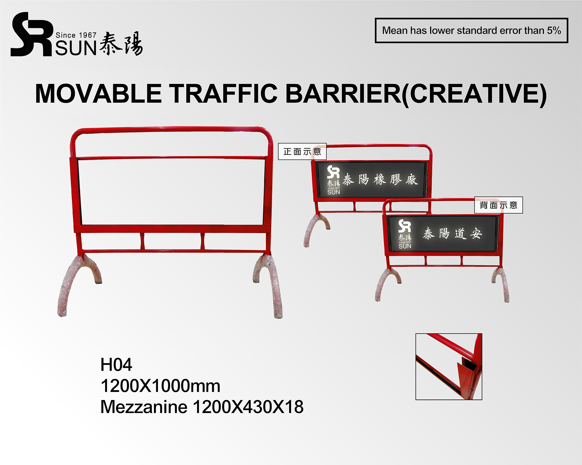 Barrera de tráfico móvil (creativa) (H04)