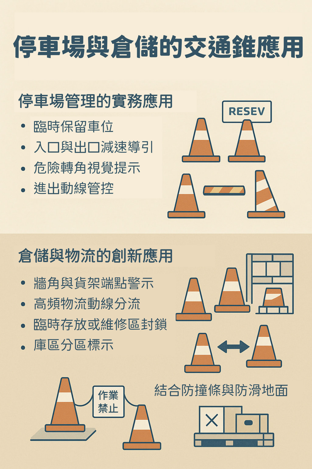 停車場與倉儲的交通錐應用 停車場與倉儲的交通錐應用